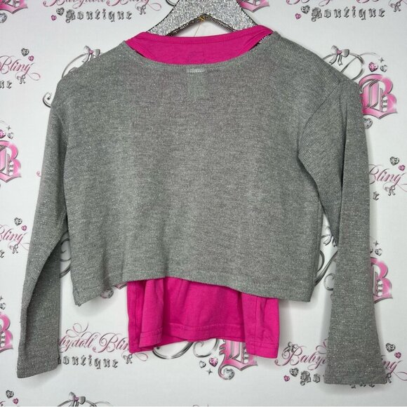 Hello kitty sparkly top long sleeve tank top underneath sequin heart front - Picture 6 of 11